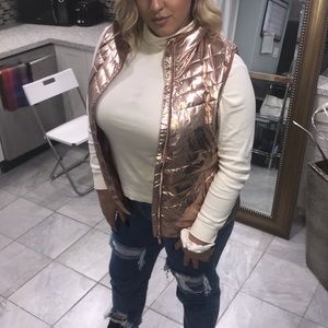 Metallic rose gold vest